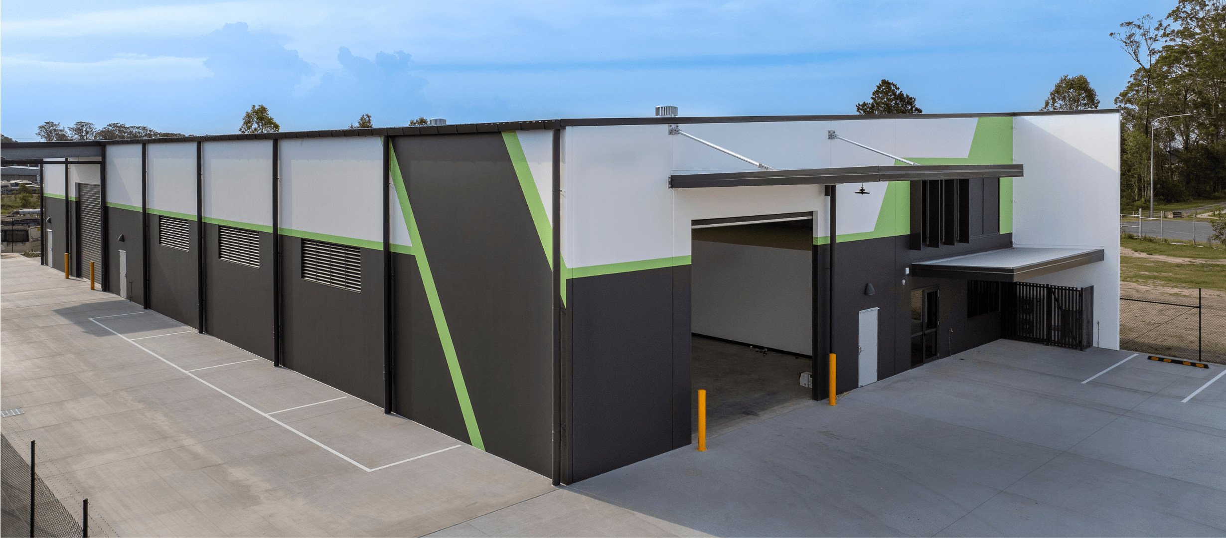 Completed Rycon commercial project featuring high-spec internal office fit-out and striking exterior design