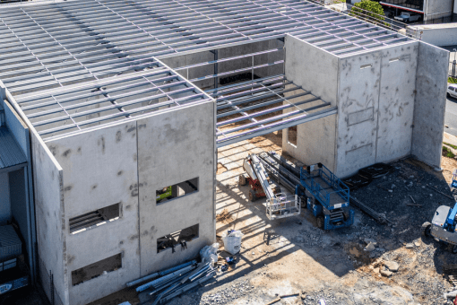 Overhead image of Berrinba Coldstores in the construction phase.