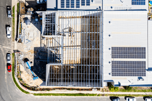 Overhead image of Berrinba Coldstores in the construction phase.